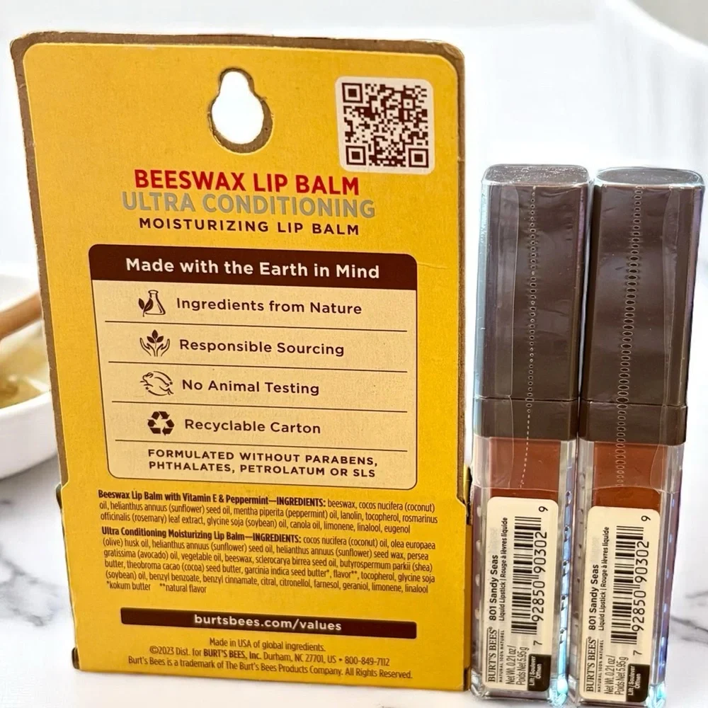 💎 Burt’s Bees Bundle Lip Balm & Liquid Lipstick 4 Pieces Full-Size New